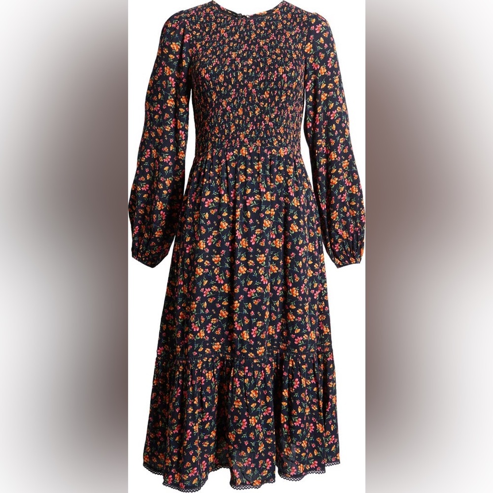 Lost + Wander Vineyards in the Valley Long Sleeve Midi Dress. Size L.
